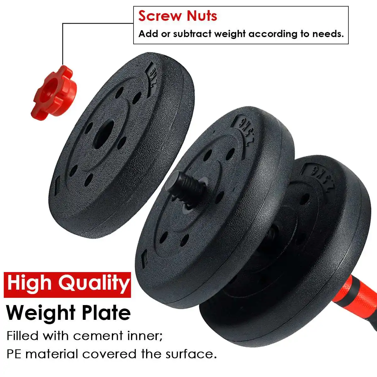 30Kgs Set Adjustable Weight Dumbbell/Barbell - Image 3