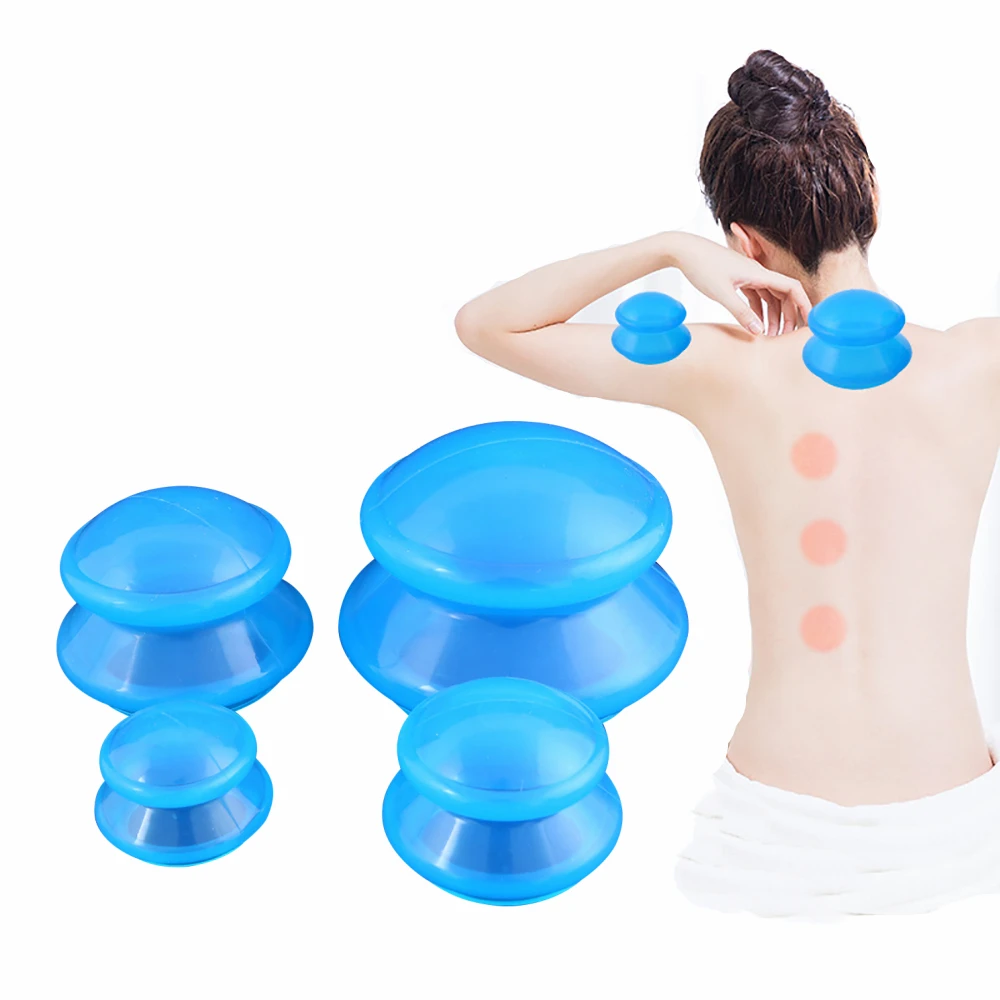 4Pcs Vacuum Cupping Set Silicone Cups Anti Cellulite Therapy