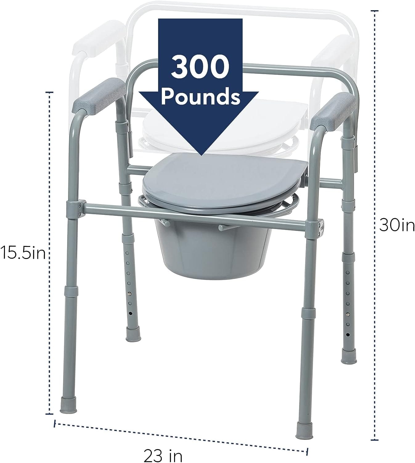 Aluminium Bedside Height Adjustable Toilet Seat - Image 5