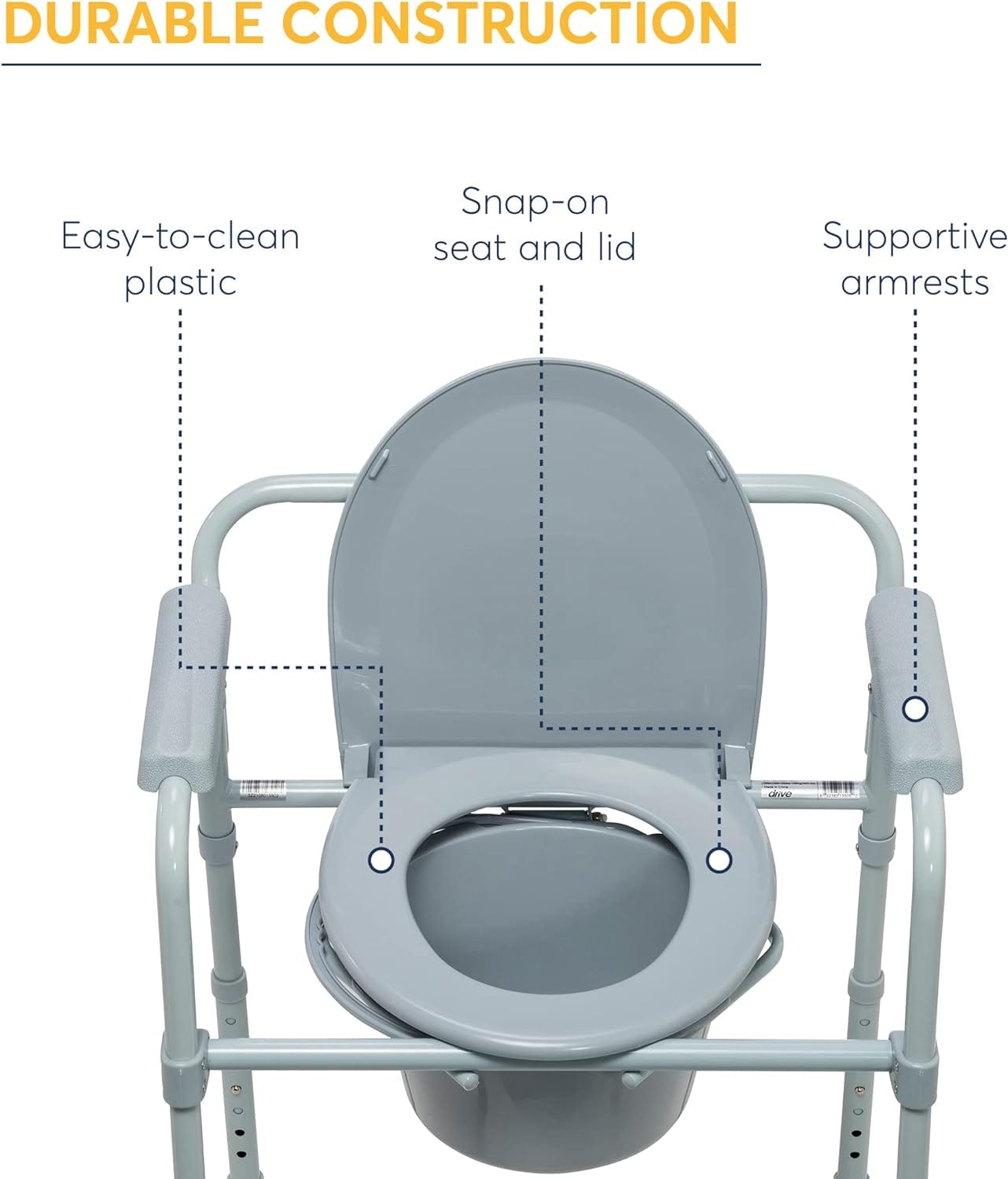 Aluminium Bedside Height Adjustable Toilet Seat - Image 6
