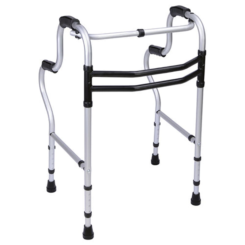 Adjustable two-level aluminum walker