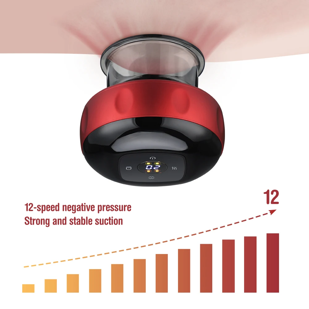 12 Levels Electric Cupping therapy Rechargeable with Heat - Image 3