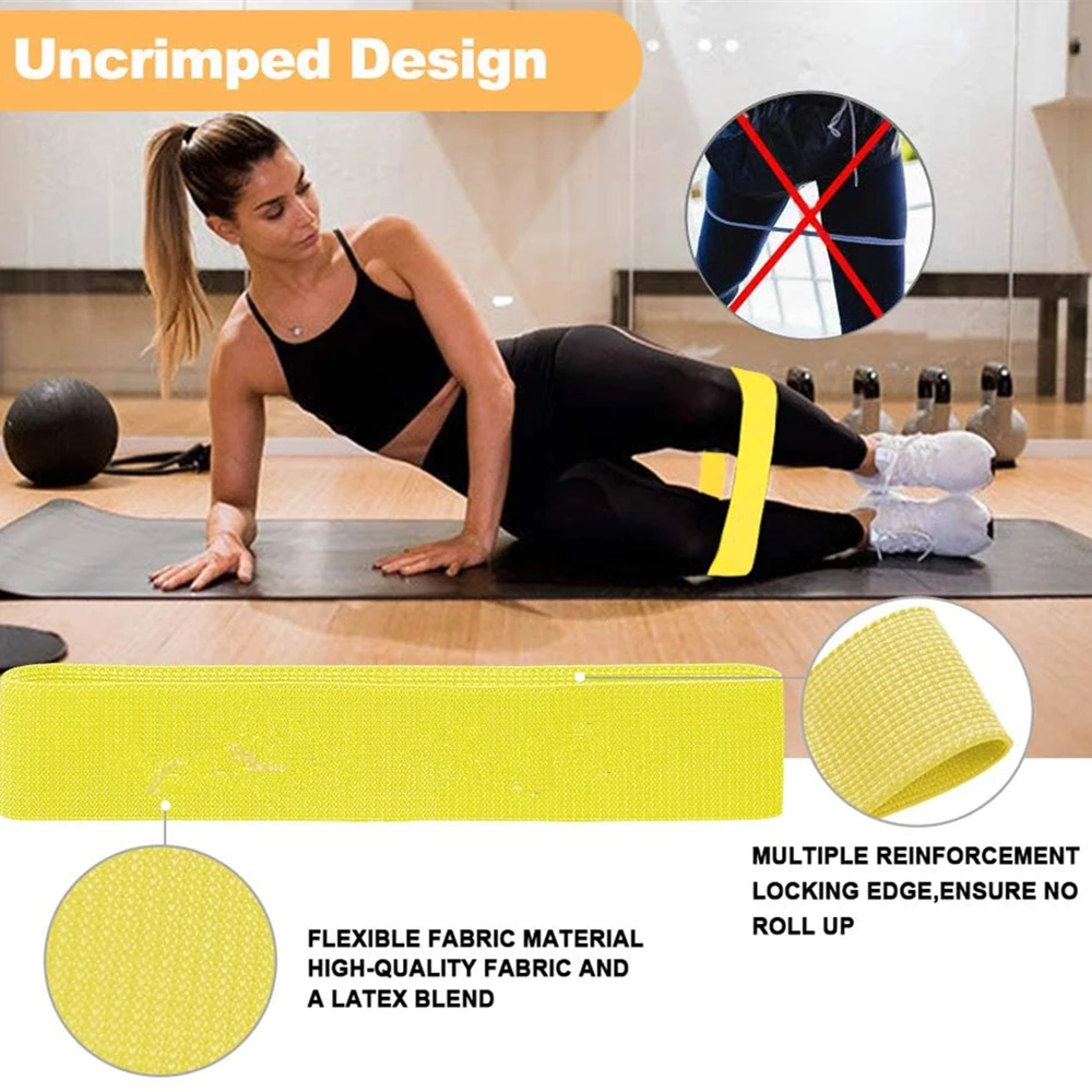 Resistance Exercise Fabric Set of 5 Non-Slip Bands - Image 3