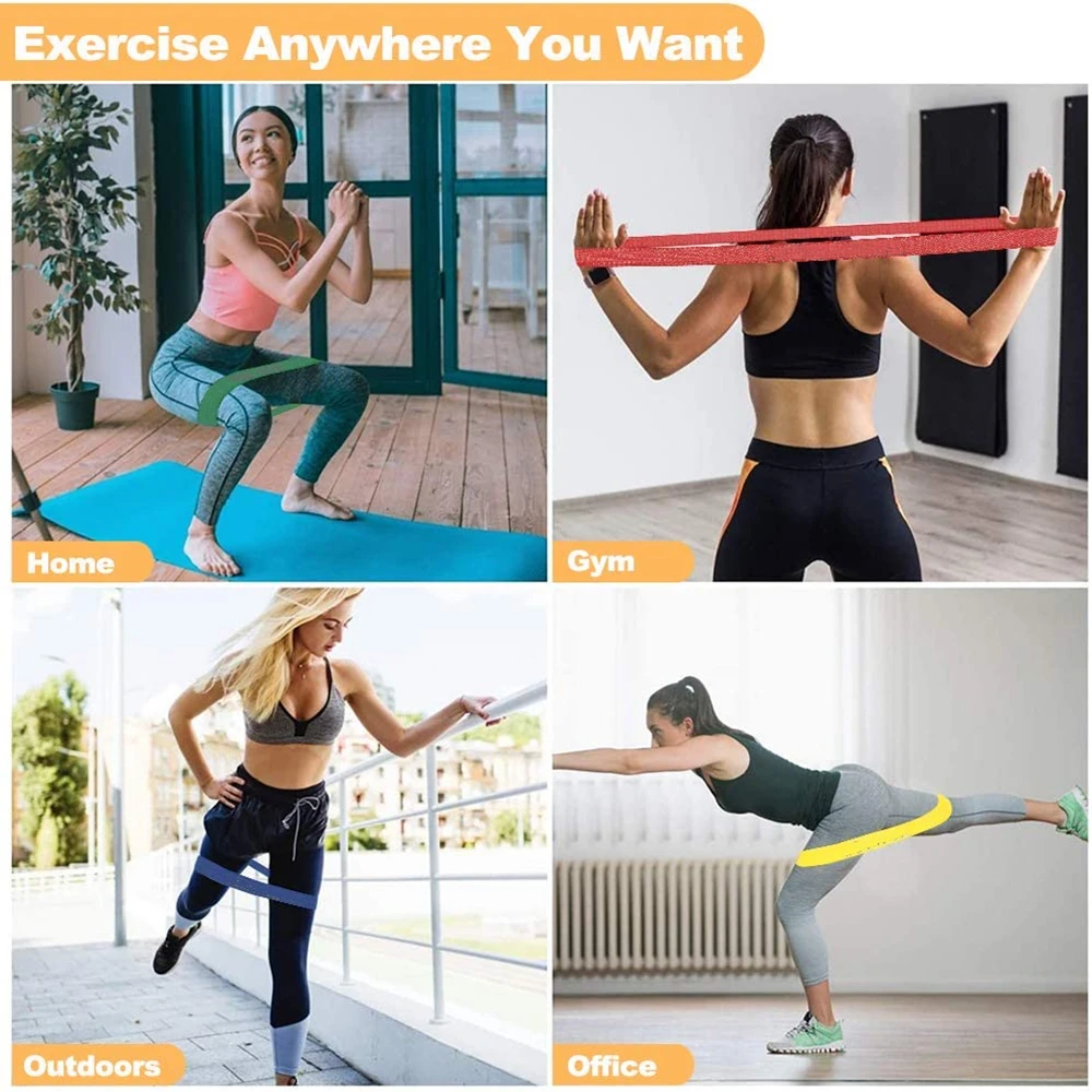 Resistance Exercise Fabric Set of 5 Non-Slip Bands - Image 5