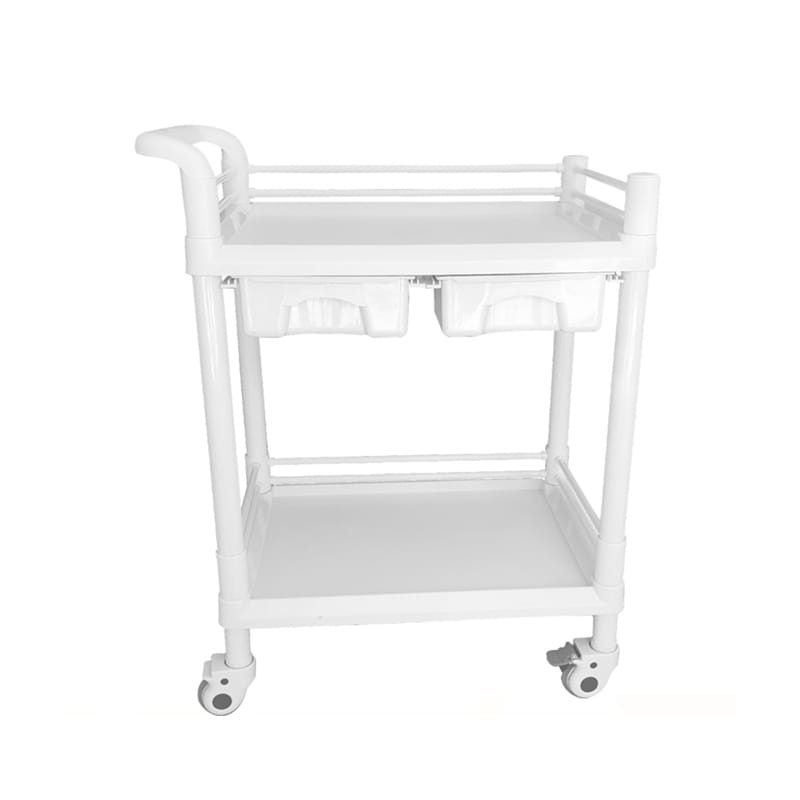 Medical Trolley Plastic White Medium 65 x 45 x 90 cm