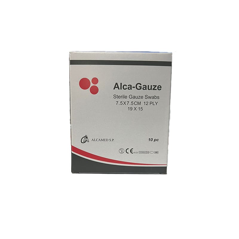 Alca-Gauze Sterile Swabs 7.5x7.5CM 12 PLY