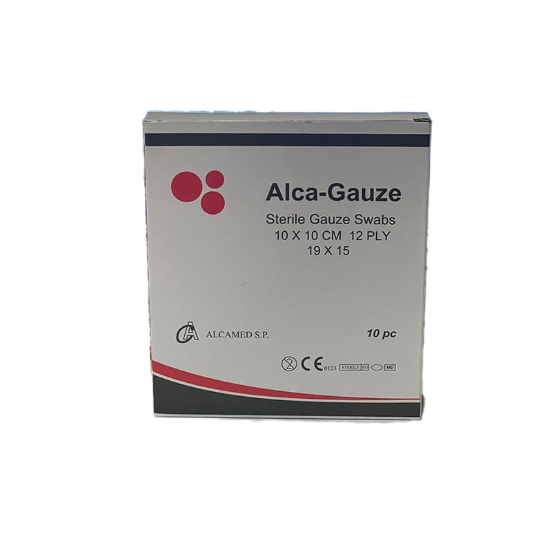 Alca-Gauze Sterile Swabs 10x10CM 12 PLY