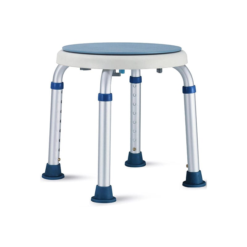 Premium Aluminium Height Adjustable 360° Rotational Shower Bathing Stool with EVA pad
