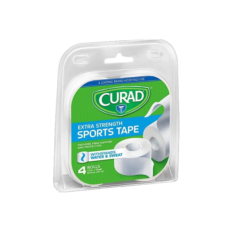 CURAD Extra Strength Sports Tape Pack of 4, 3.8cm x 9.1m