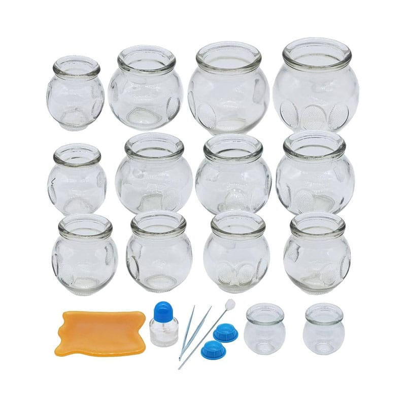 Medical Glass Chinese Cupping Jar Set of 14 PCS