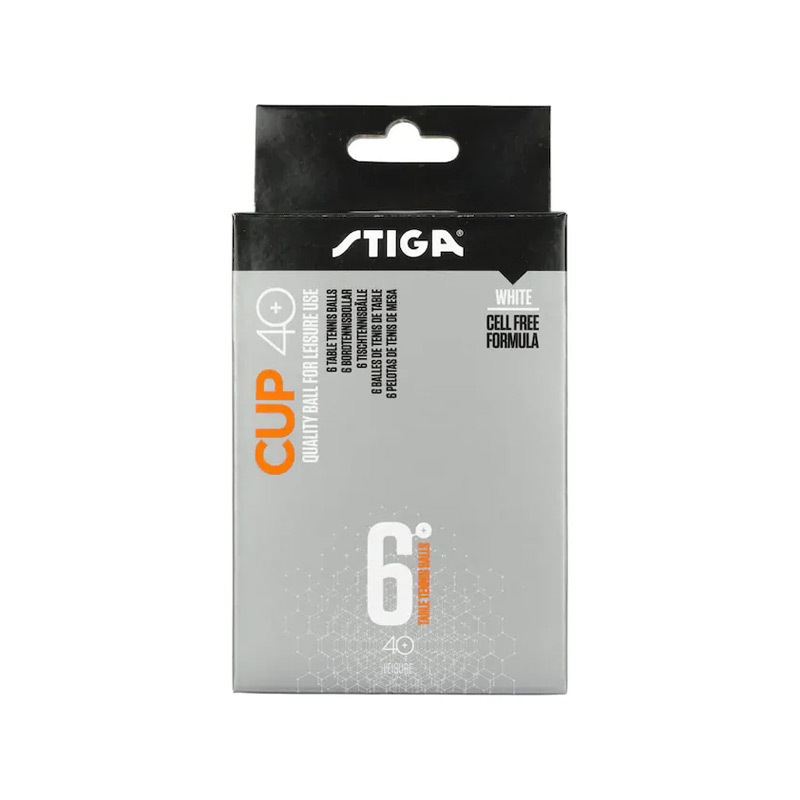 Cup 40+ White Pack of 6 Balls